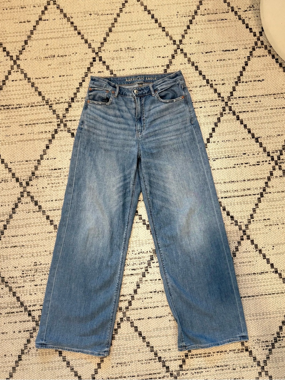American Eagle Outfitters Medium Blue Wide-Leg Women's Jeans